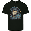 Australian Sheepdog Samurai Warrior Fantasy Mens Cotton T-Shirt Tee Top Black