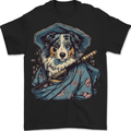 Australian Sheepdog Samurai Warrior Fantasy Mens T-Shirt 100% Cotton BLACK