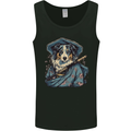 Australian Sheepdog Samurai Warrior Fantasy Mens Vest Tank Top Black