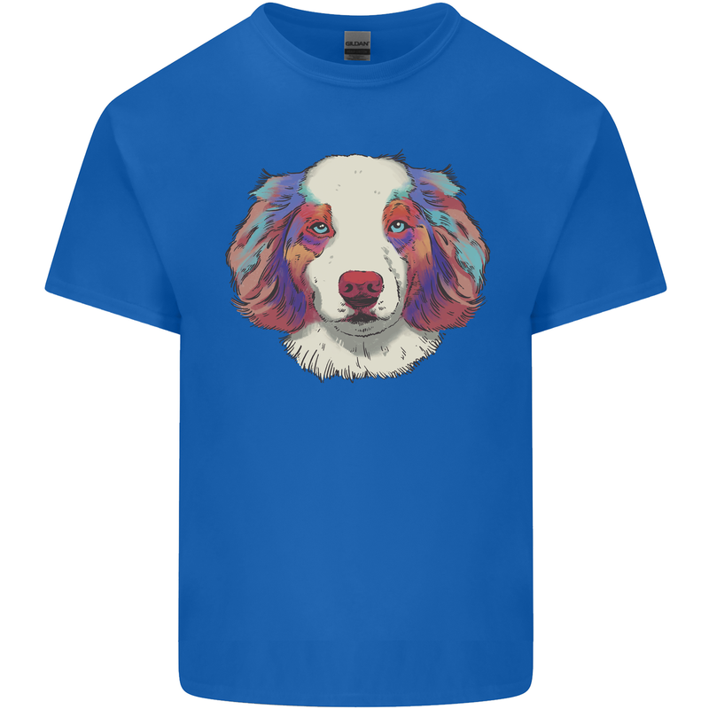 Australian Shepherd Dog Mens Cotton T-Shirt Tee Top Royal Blue