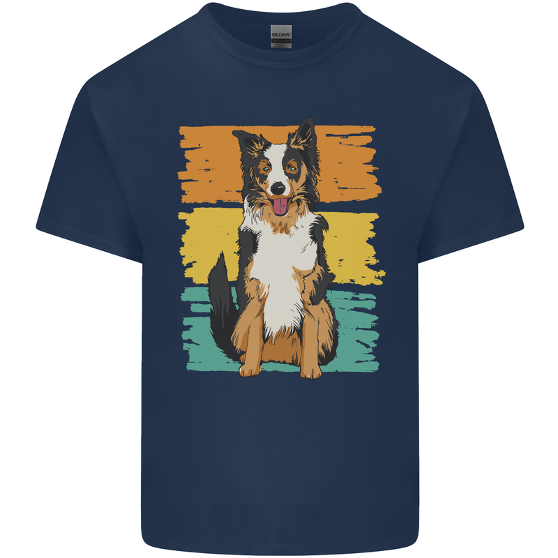 Australian Shepherd Dog Sheepdog Kids T-Shirt Childrens Navy Blue