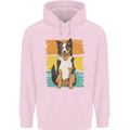 Australian Shepherd Dog Sheepdog Mens 80% Cotton Hoodie Light Pink