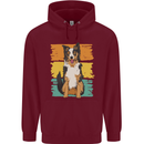 Australian Shepherd Dog Sheepdog Mens 80% Cotton Hoodie Maroon