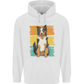 Australian Shepherd Dog Sheepdog Mens 80% Cotton Hoodie White