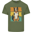 Australian Shepherd Dog Sheepdog Mens Cotton T-Shirt Tee Top Military Green