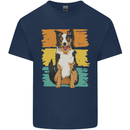 Australian Shepherd Dog Sheepdog Mens Cotton T-Shirt Tee Top Navy Blue