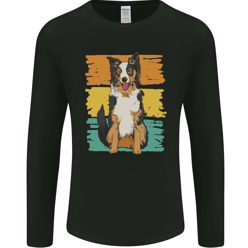 Australian Shepherd Dog Sheepdog Mens Long Sleeve T-Shirt Black