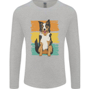 Australian Shepherd Dog Sheepdog Mens Long Sleeve T-Shirt Sports Grey