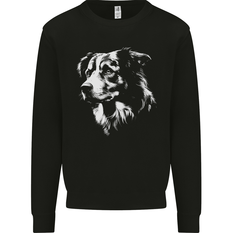 Australian Shepherd Dog Sheepdog Mens Sweatshirt Jumper Black