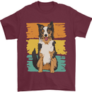 Australian Shepherd Dog Sheepdog Mens T-Shirt 100% Cotton Maroon