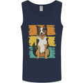 Australian Shepherd Dog Sheepdog Mens Vest Tank Top Navy Blue