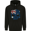 Australian Skull Australia Gym Biker Flag Childrens Kids Hoodie Black