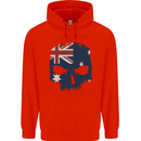 Australian Skull Australia Gym Biker Flag Childrens Kids Hoodie Bright Red