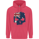 Australian Skull Australia Gym Biker Flag Childrens Kids Hoodie Heliconia