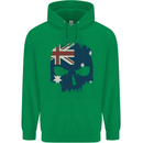 Australian Skull Australia Gym Biker Flag Childrens Kids Hoodie Irish Green