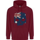 Australian Skull Australia Gym Biker Flag Childrens Kids Hoodie Maroon