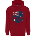 Australian Skull Australia Gym Biker Flag Childrens Kids Hoodie Red
