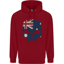 Australian Skull Australia Gym Biker Flag Childrens Kids Hoodie Red