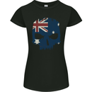 Australian Skull Australia Gym Biker Flag Womens Petite Cut T-Shirt Black