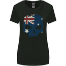 Australian Skull Australia Gym Biker Flag Womens Wider Cut T-Shirt Black