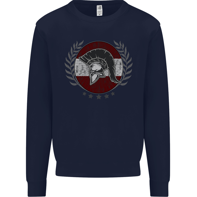 Austria Bodybuilding Flag Gym Training Austrian Kids Sweatshirt Jumper Navy Blue