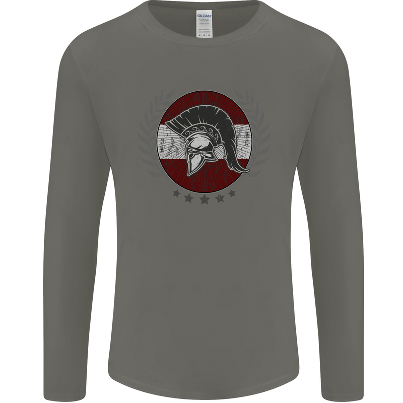 Austria Bodybuilding Flag Gym Training Austrian Mens Long Sleeve T-Shirt Charcoal