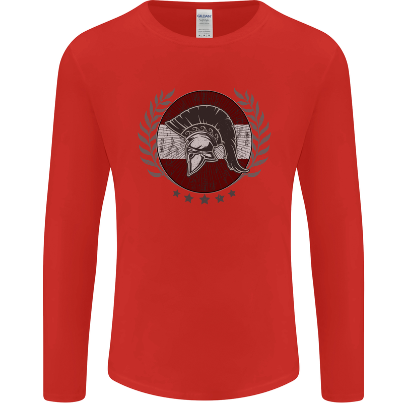 Austria Bodybuilding Flag Gym Training Austrian Mens Long Sleeve T-Shirt Red