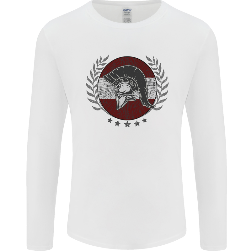 Austria Bodybuilding Flag Gym Training Austrian Mens Long Sleeve T-Shirt White