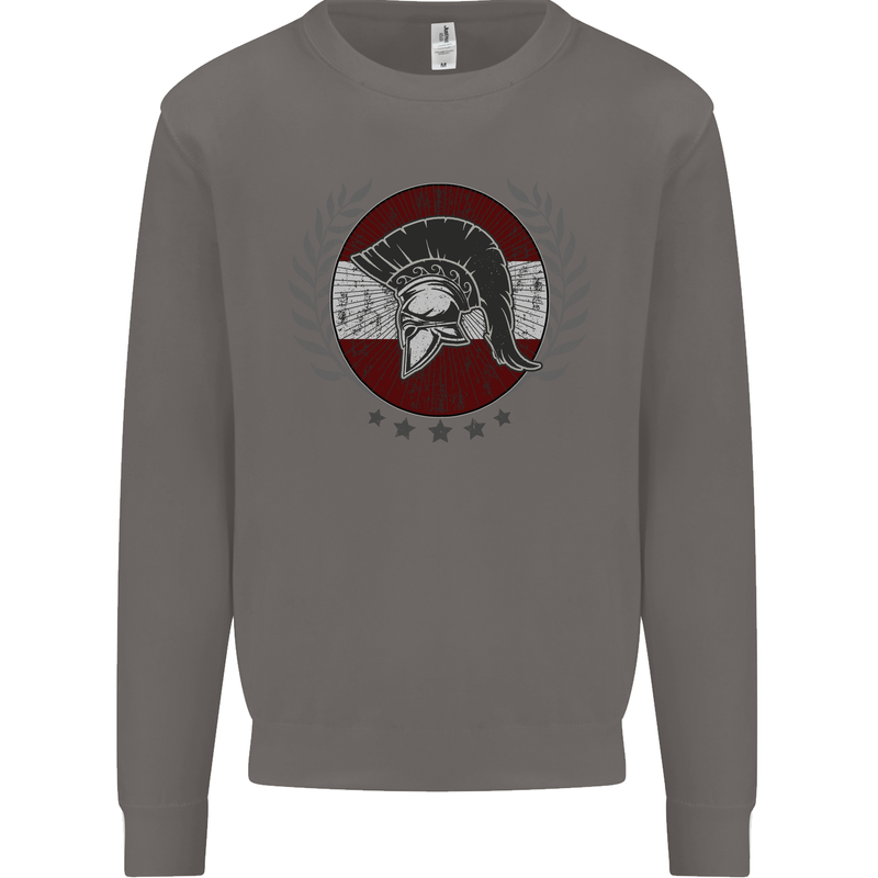 Austria Bodybuilding Flag Gym Training Austrian Mens Sweatshirt Jumper Charcoal