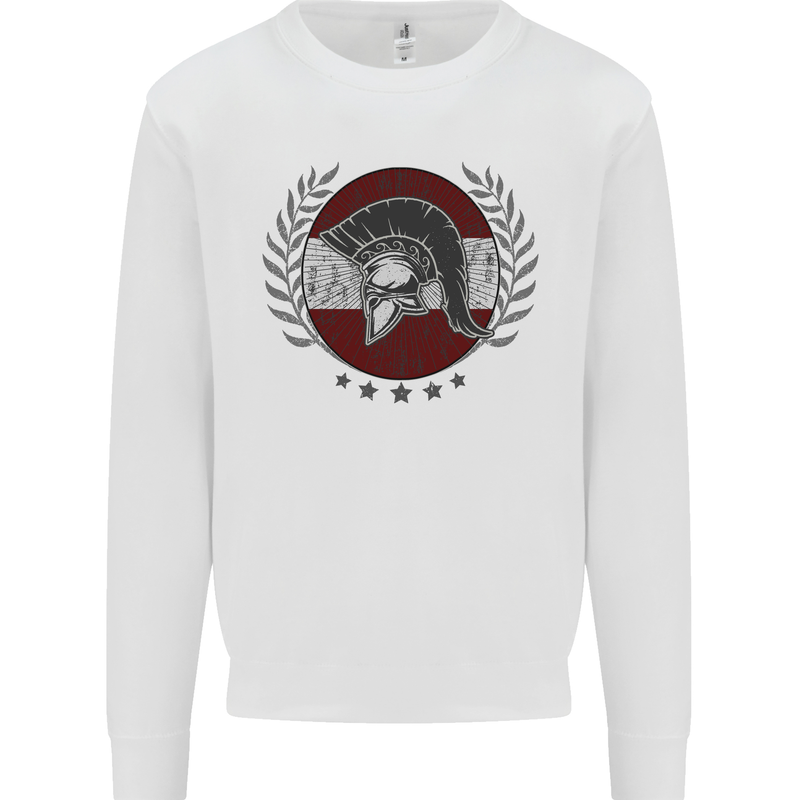 Austria Bodybuilding Flag Gym Training Austrian Mens Sweatshirt Jumper White