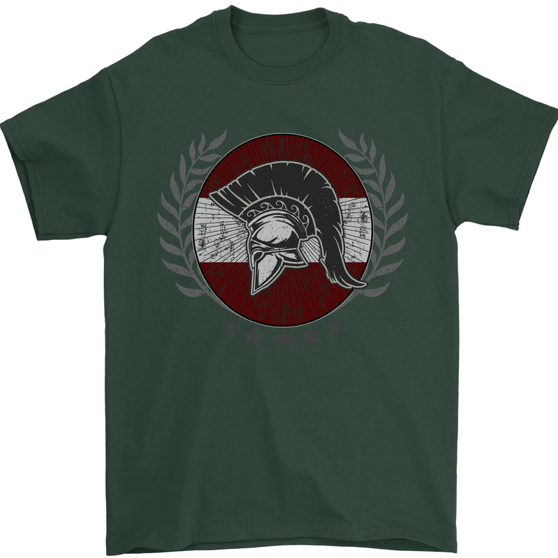 Austria Bodybuilding Flag Gym Training Austrian Mens T-Shirt 100% Cotton Forest Green