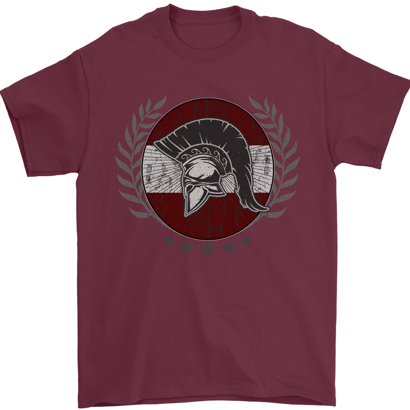 Austria Bodybuilding Flag Gym Training Austrian Mens T-Shirt 100% Cotton Maroon