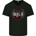 Austria Bodybuilding Flag Gym Training Austrian Mens V-Neck Cotton T-Shirt Black