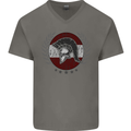 Austria Bodybuilding Flag Gym Training Austrian Mens V-Neck Cotton T-Shirt Charcoal