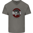 Austria Bodybuilding Flag Gym Training Austrian Mens V-Neck Cotton T-Shirt Charcoal