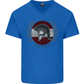 Austria Bodybuilding Flag Gym Training Austrian Mens V-Neck Cotton T-Shirt Royal Blue