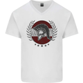 Austria Bodybuilding Flag Gym Training Austrian Mens V-Neck Cotton T-Shirt White