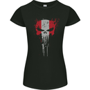 Austria Skull Gym Training Bodybuilding Womens Petite Cut T-Shirt Black