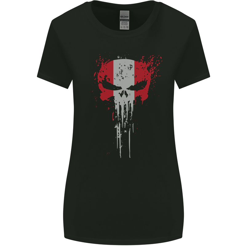 Austria Skull Gym Training Bodybuilding Womens Wider Cut T-Shirt Black