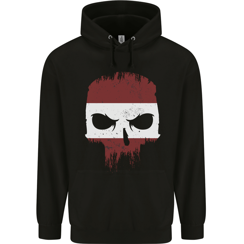 Austrian Skull Austria Gym Flag Biker Childrens Kids Hoodie Black