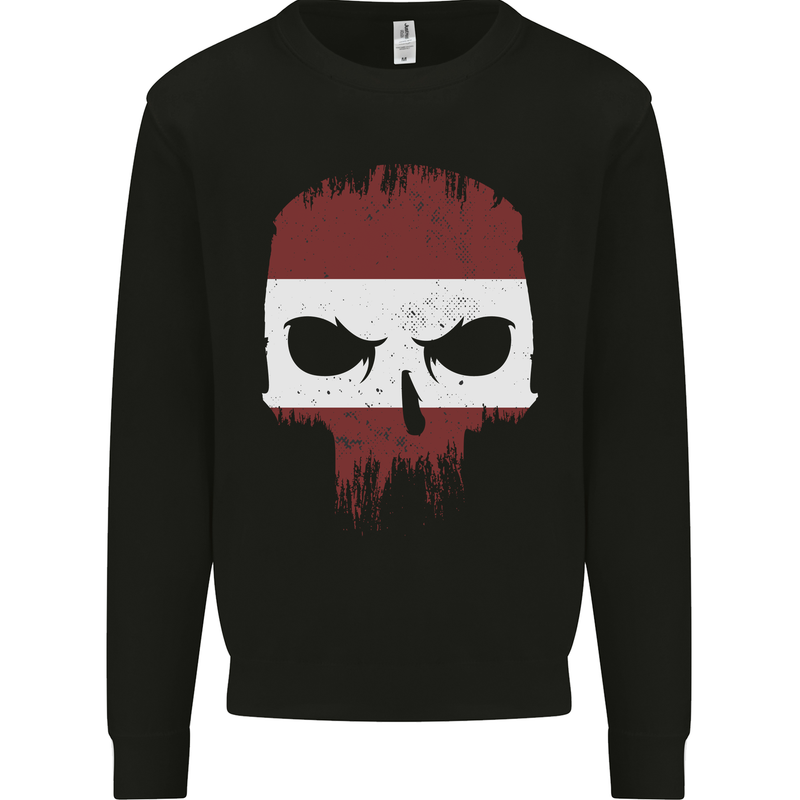 Austrian Skull Austria Gym Flag Biker Kids Sweatshirt Jumper Black