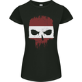 Austrian Skull Austria Gym Flag Biker Womens Petite Cut T-Shirt Black
