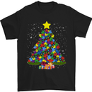 a black t - shirt with a christmas tree made out of puzzle pieces