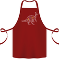 Autism Dinosaur Cotton Apron 100% Organic Maroon