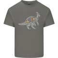 Autism Dinosaur Mens Cotton T-Shirt Tee Top Charcoal