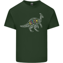 Autism Dinosaur Mens Cotton T-Shirt Tee Top Forest Green