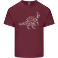 Autism Dinosaur Mens Cotton T-Shirt Tee Top Maroon