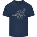 Autism Dinosaur Mens Cotton T-Shirt Tee Top Navy Blue