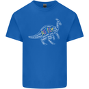 Autism Dinosaur Mens Cotton T-Shirt Tee Top Royal Blue