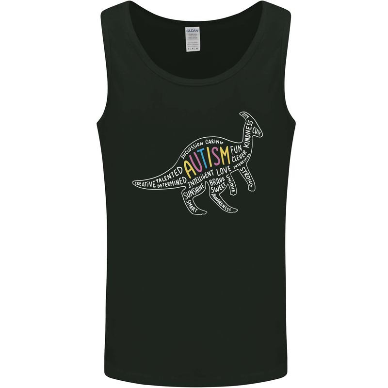 Autism Dinosaur Mens Vest Tank Top Black